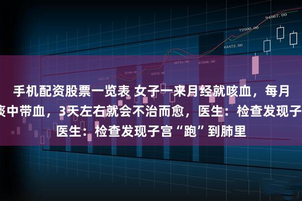 手机配资股票一览表 女子一来月经就咳血，每月经历口鼻出血痰中带血，3天左右就会不治而愈，医生：检查发现子宫“跑”到肺里