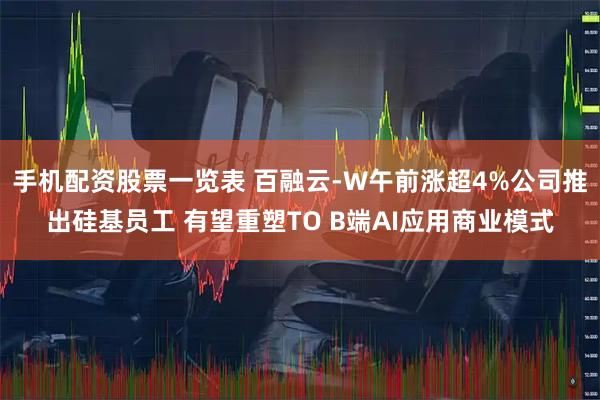 手机配资股票一览表 百融云-W午前涨超4%公司推出硅基员工 有望重塑TO B端AI应用商业模式